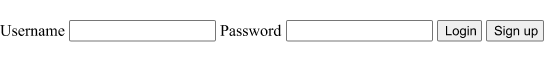 Unstructured horizontal login form with no alignment