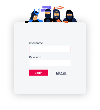 Styled login form with Telerik ninja characters above input fields