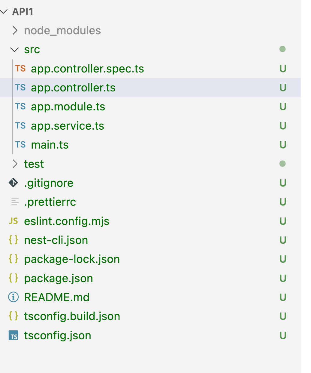 folder structure