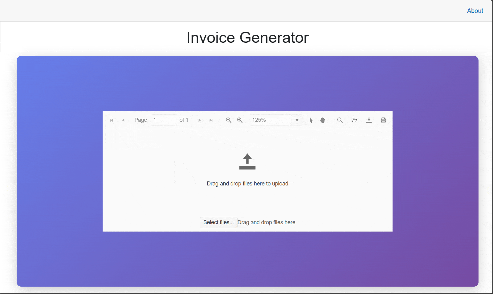 The PdfViewer component is displayed as-is, with no custom settings applied