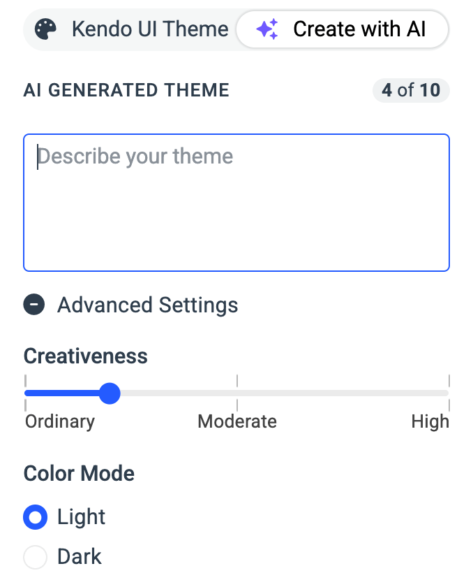 ThemeBuilder advanced settings
