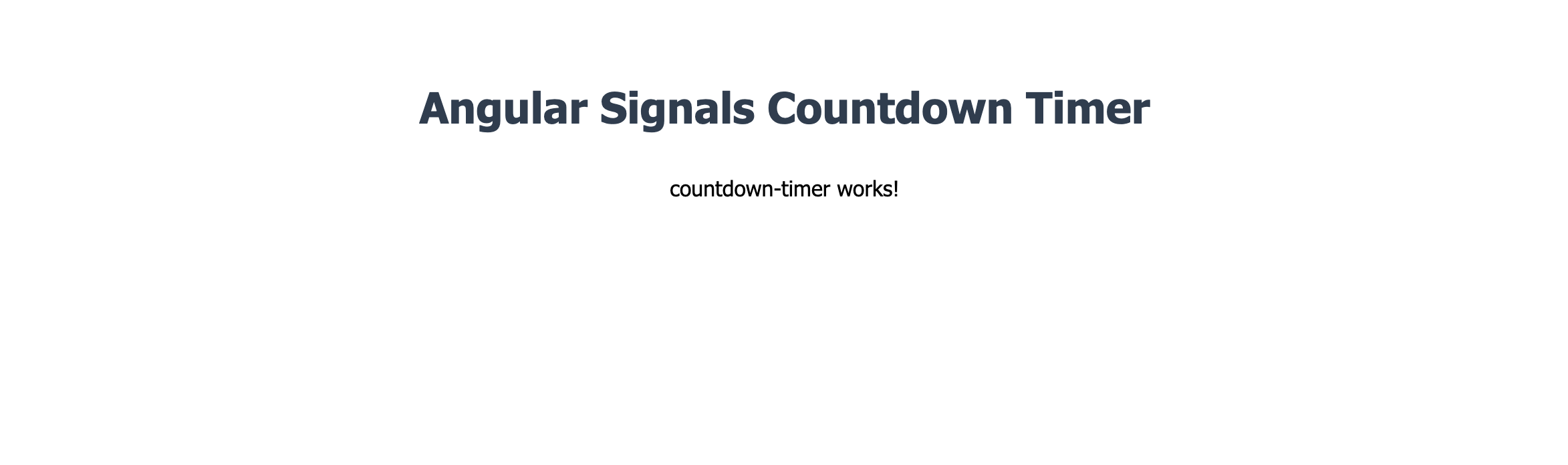 Basic Angular app with the countdown timer component placeholder
