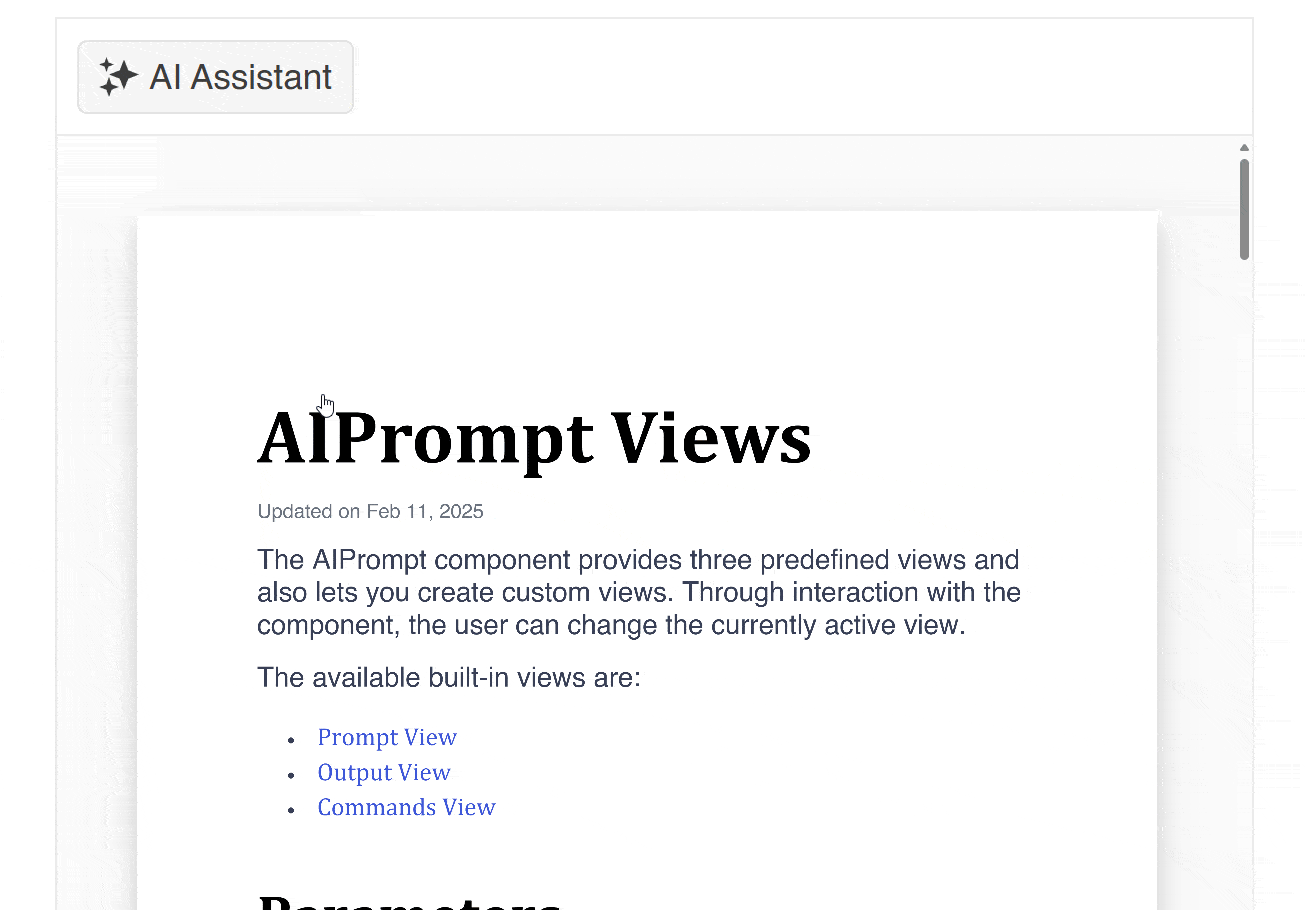 Answering user questions in a PDFViewer Smart AI Assistant using information chunks and an AI model