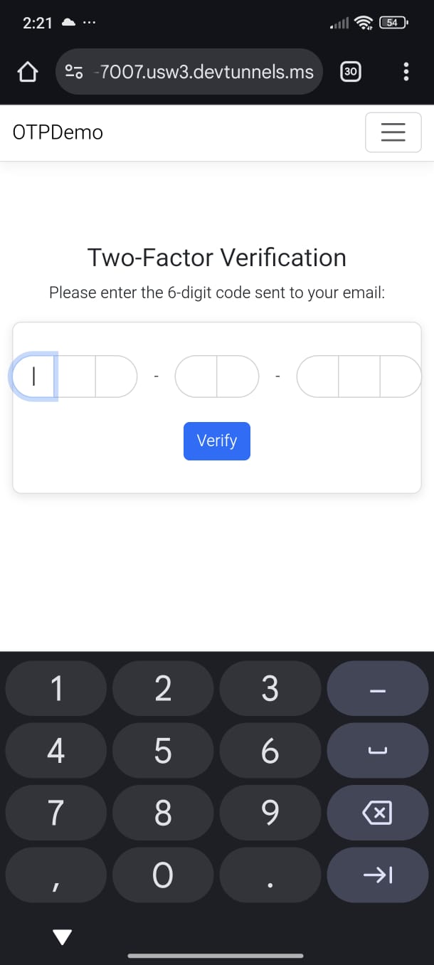 Displaying a numeric virtual keyboard on mobile devices using the inputmode attribute