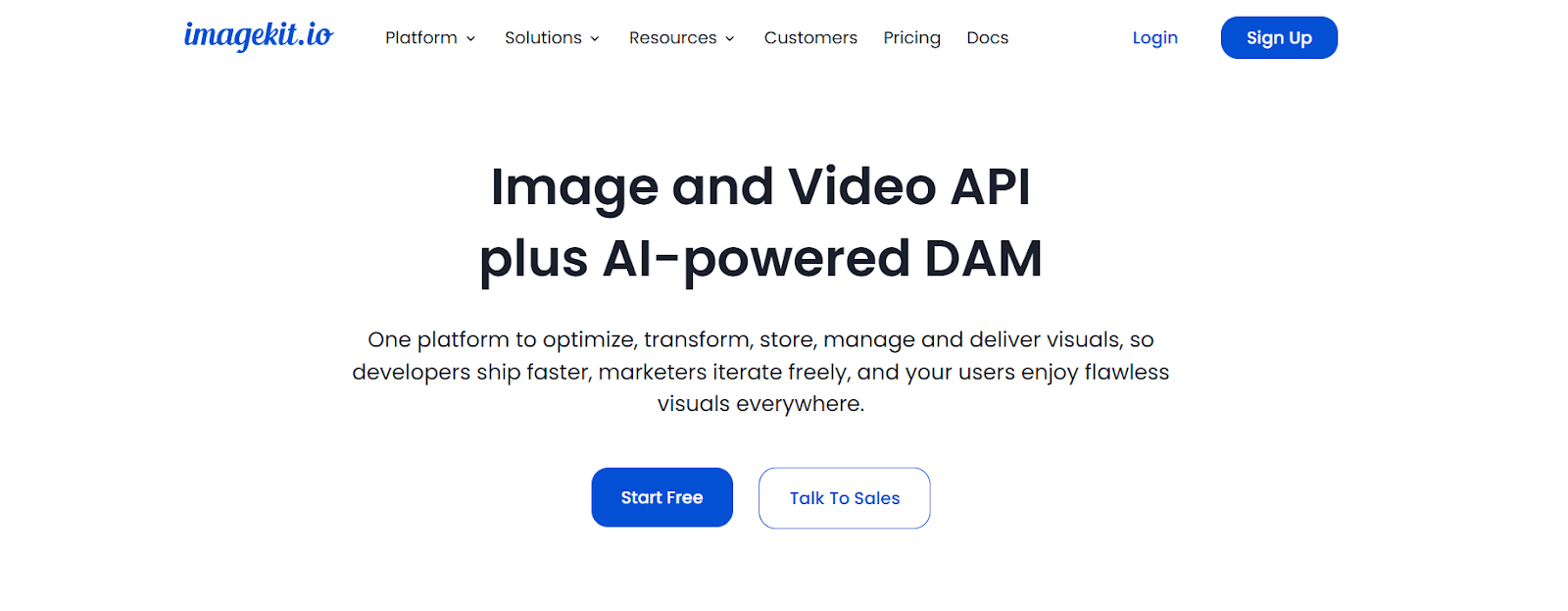 ImageKit home page