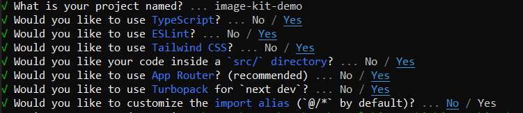 Next.js project setup