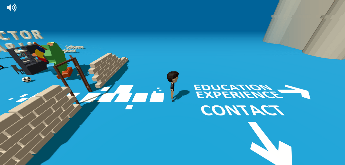 Victor Marin’s online resume is an interactive world. Your mouse or cursor controls the Victor Marin avatar as he walks or scoots you past different buildings that display details about his education and experience.
