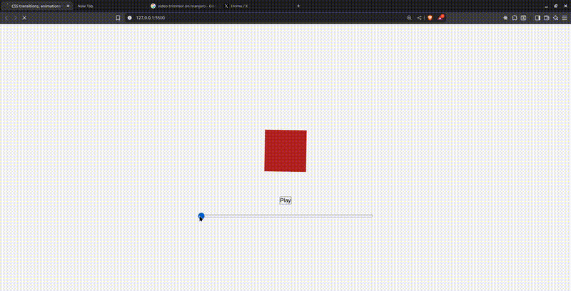 Animation with play/pause button and a progress bar