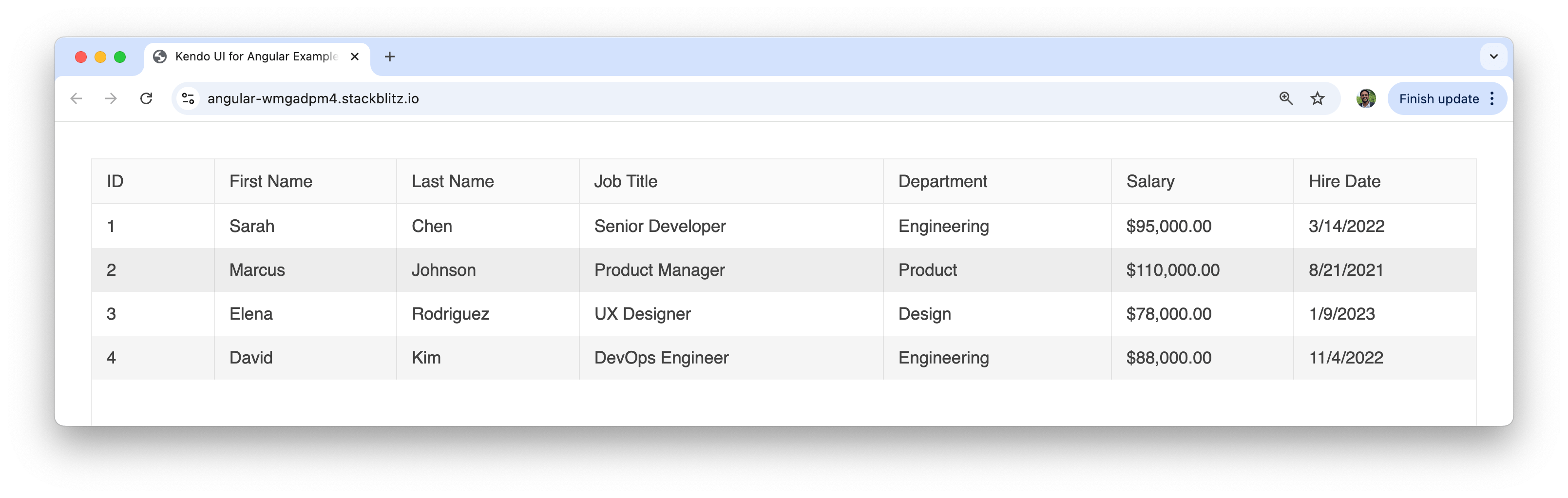 Currency formatting in an Angular Grid