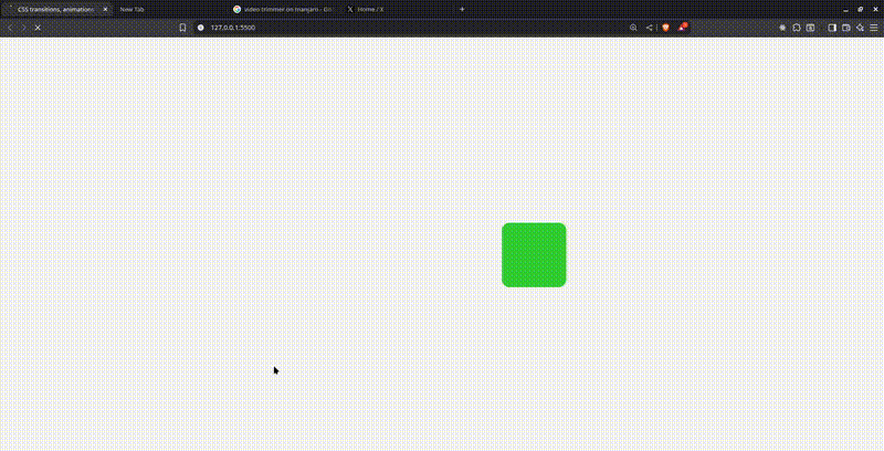 Moving box animation demonstrating play and pause