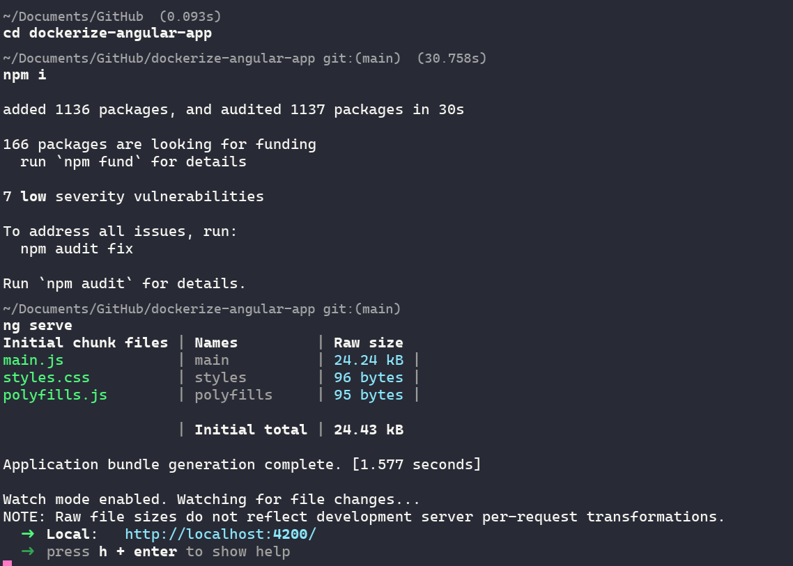 Project running in code.
