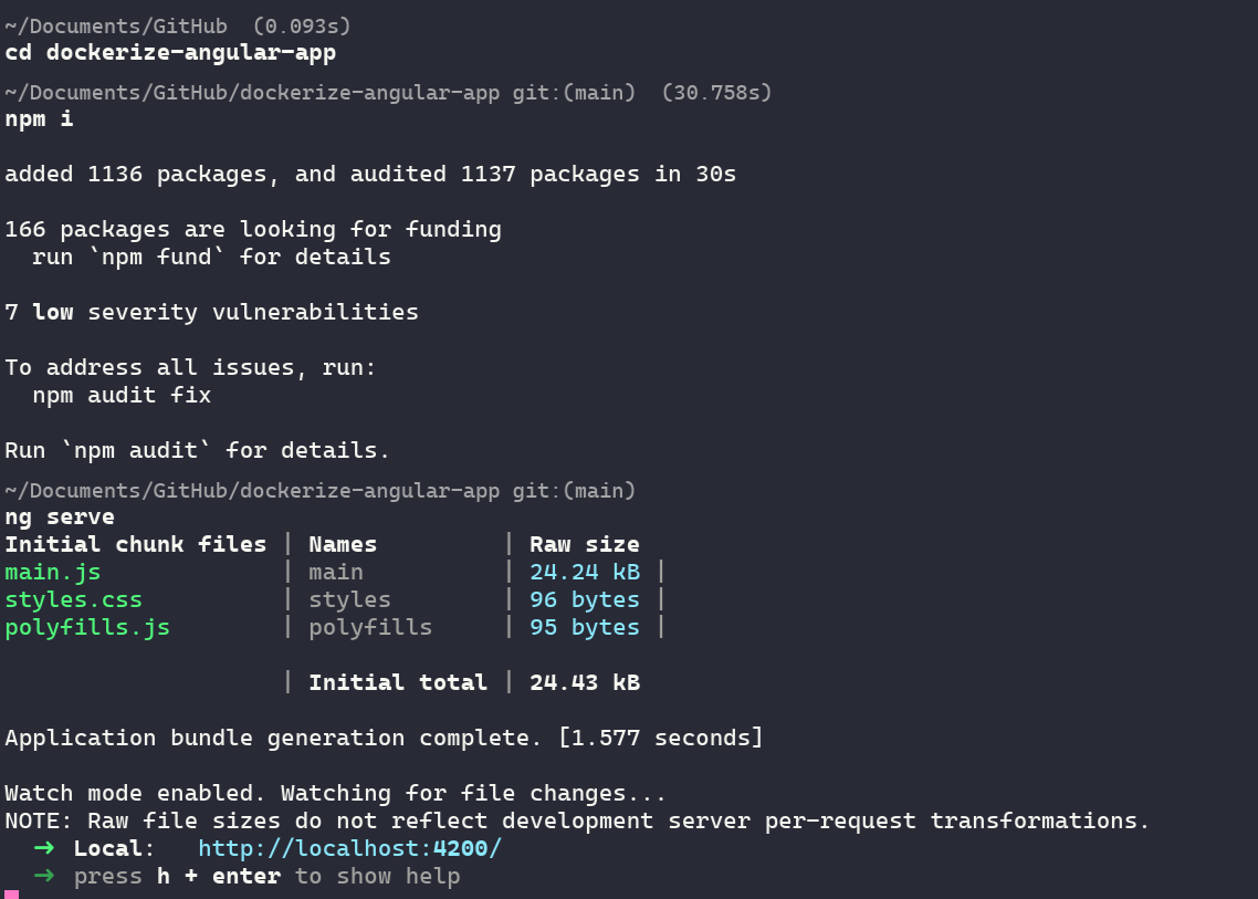 Project running in code.
