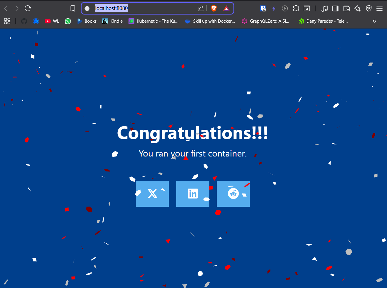 Congratulations! You ran you first container!