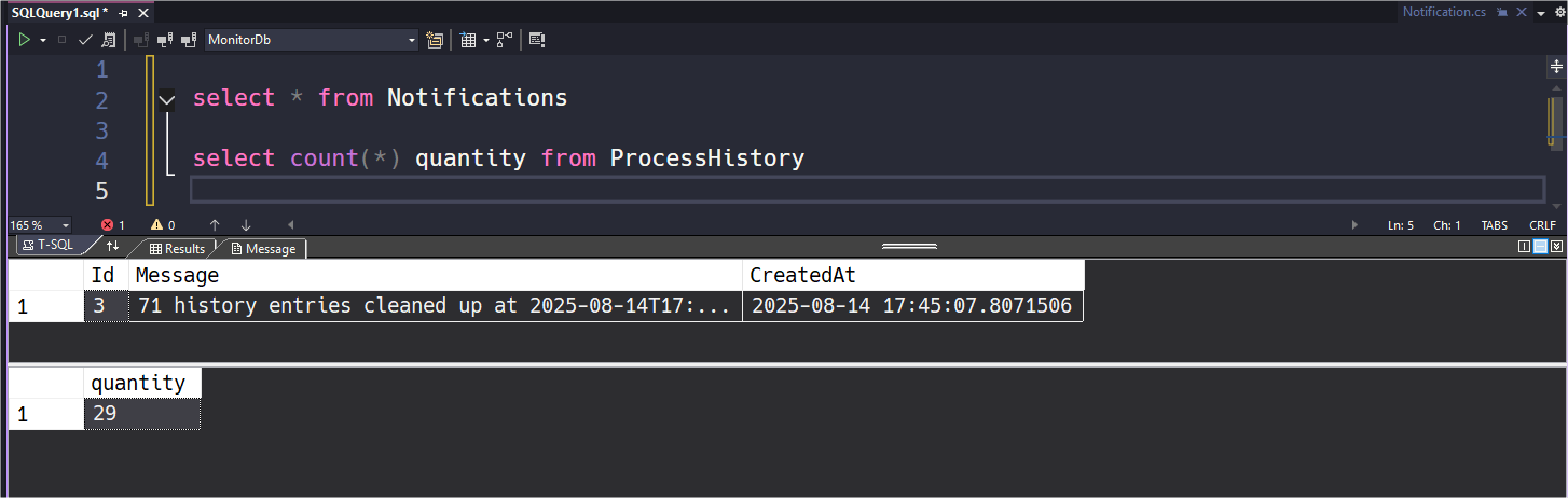 Checking the data