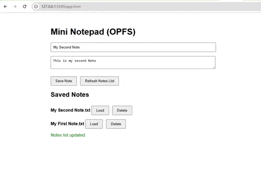 Deleting saved notes from OPFS