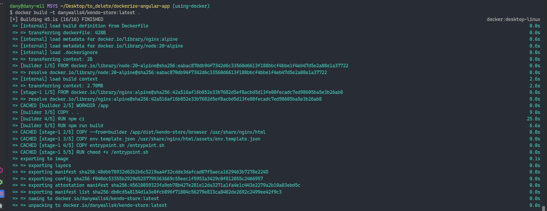 docker build -t danywalls4/kendo-store:latest .