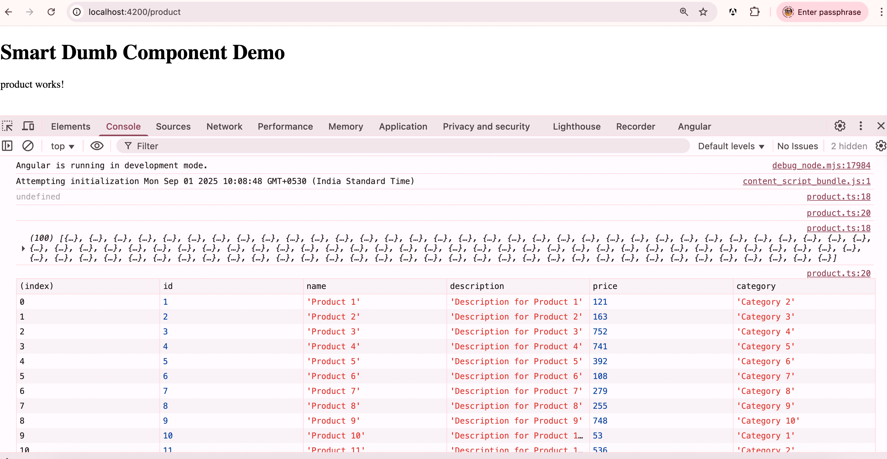 Smart dumb component demo