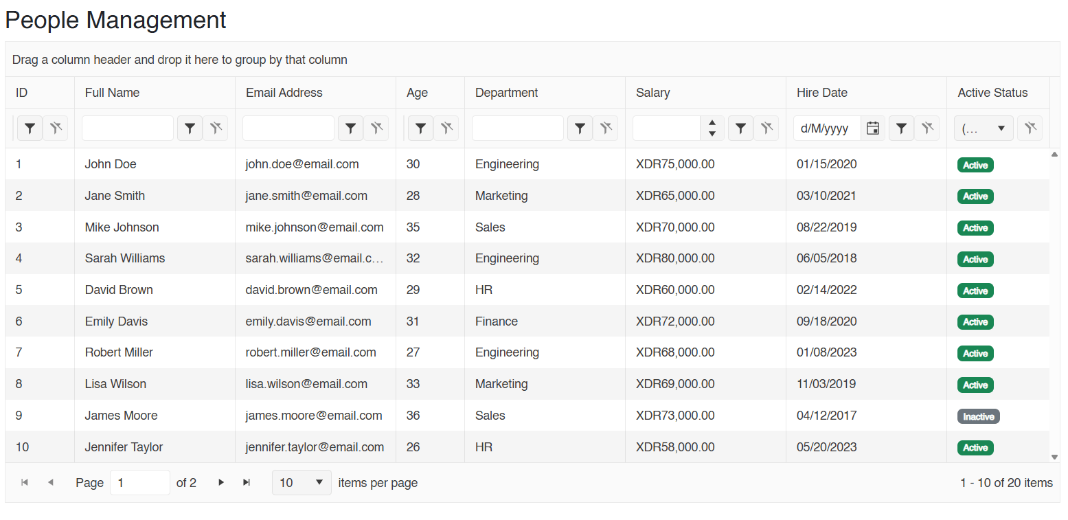 Page component generated flawlessly on the initial pass, powered by the Telerik Blazor MCP server