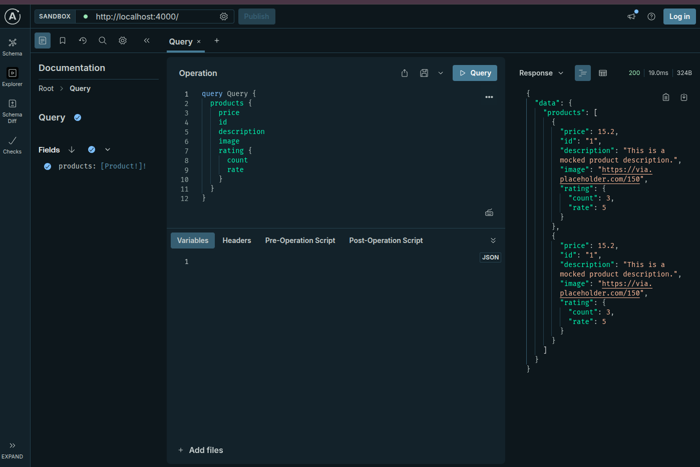 Angular app is ready to query with mock data
