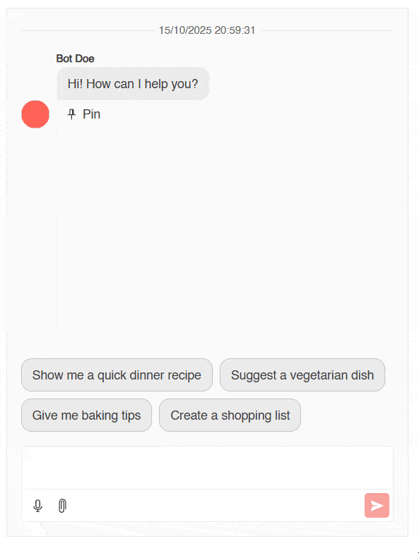 Attaching a document to the conversation using the Chat component for Blazor