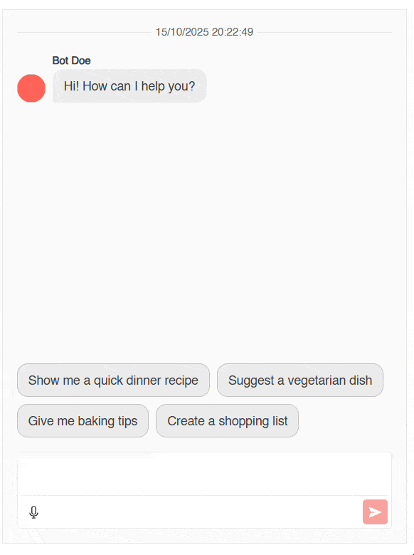 Context menu displayed on a chat message, providing an option to copy the message text