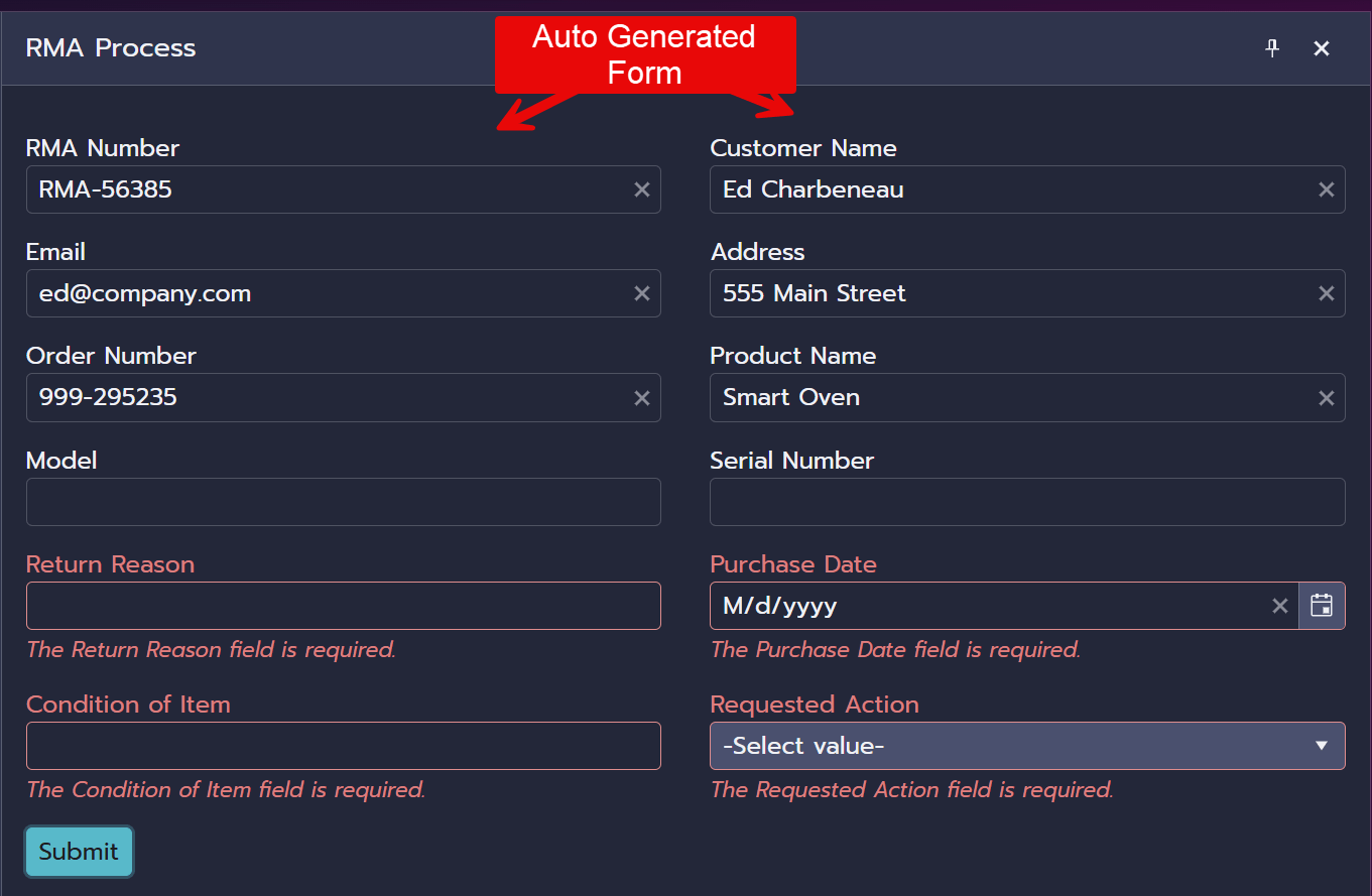 form assistant telerik form