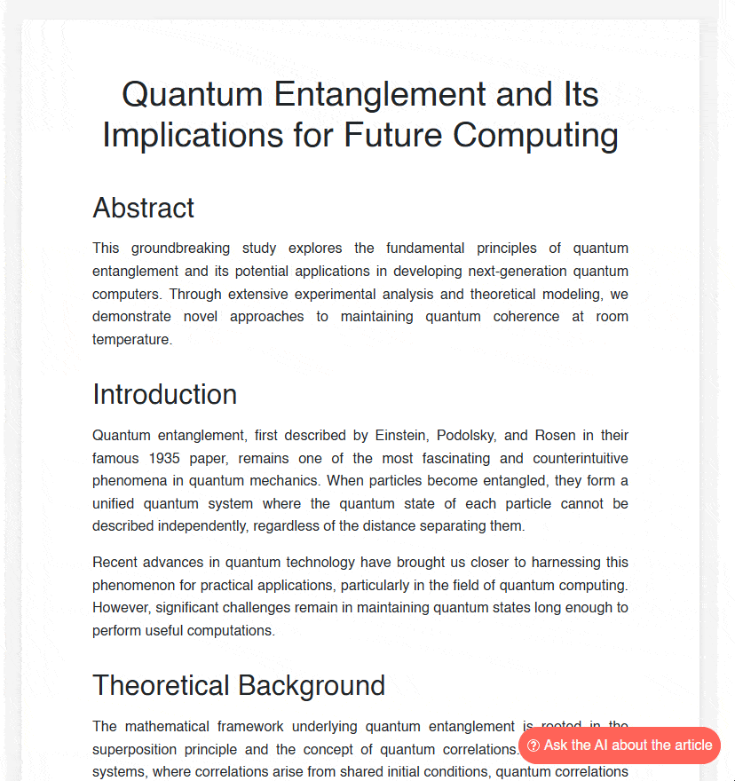 Improved Inline AI Prompt component thanks to its settings configuration