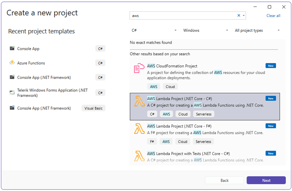 Create a new project – Lambda Project