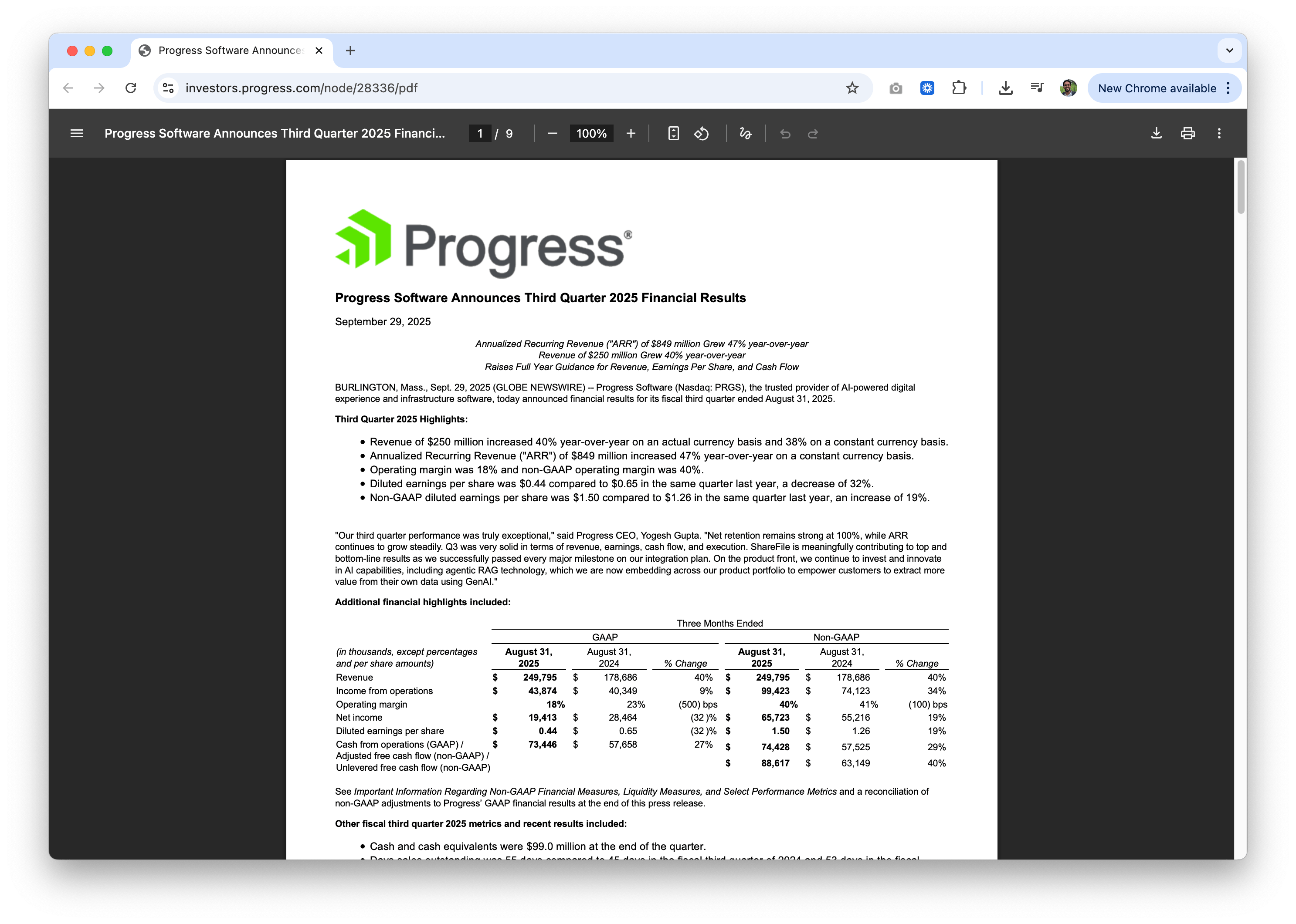 Progress Agentic RAG report