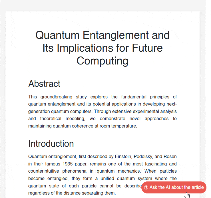 Querying an AI model via the Inline AI Prompt component