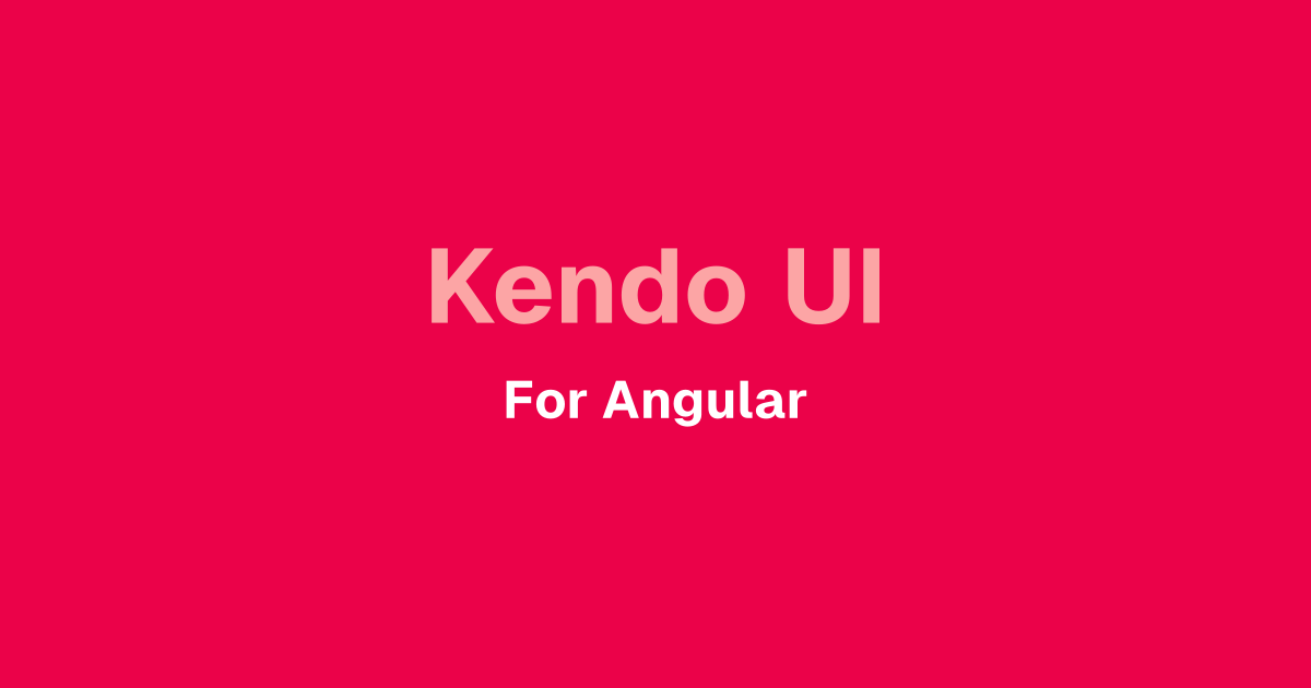 Red background with text: Kendo UI For Angular