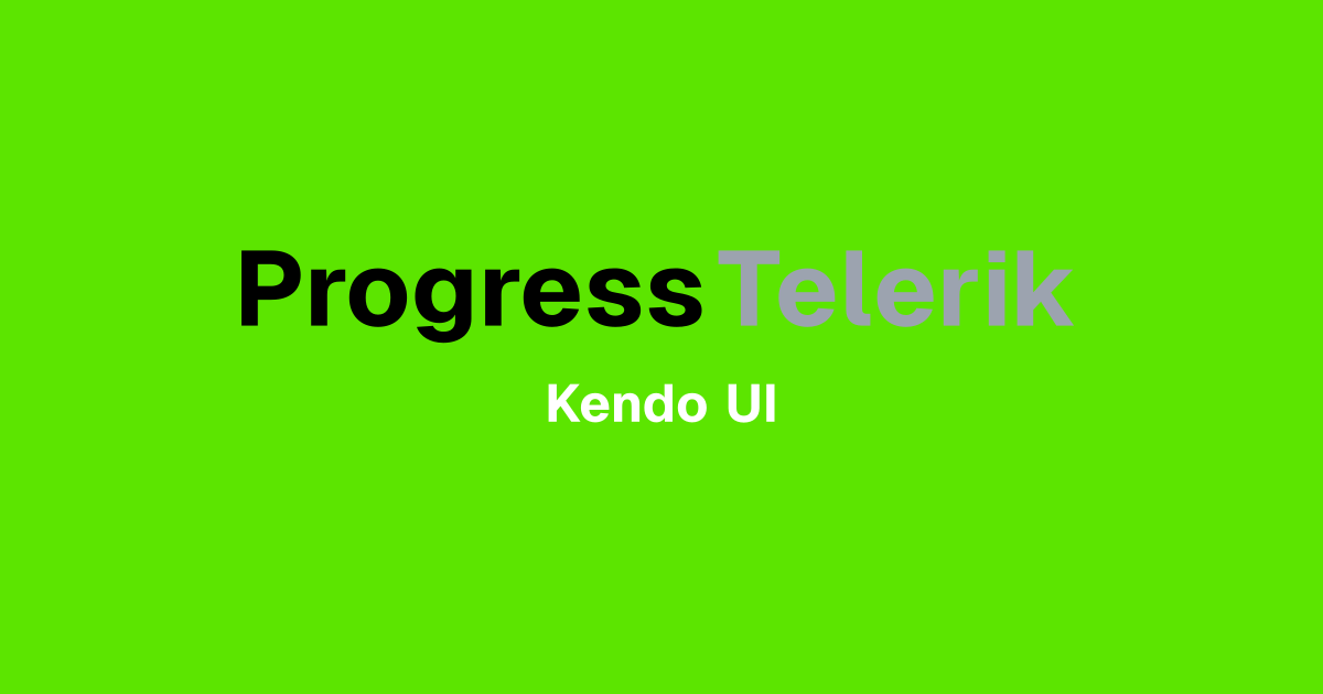 Green background with words Progress Telerik Kendo UI