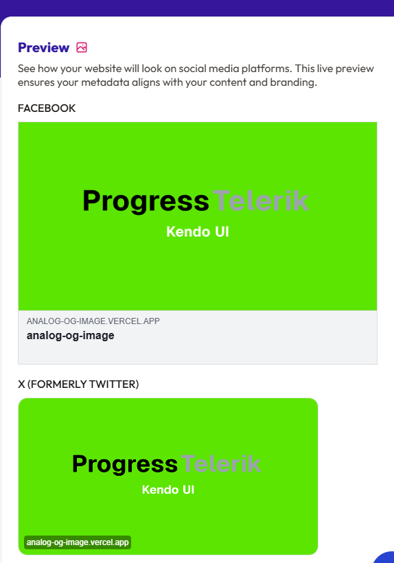 screenshot of images sized for Facebook and X / Twitter