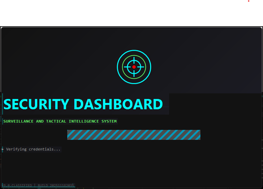 Security dashboard splash screen