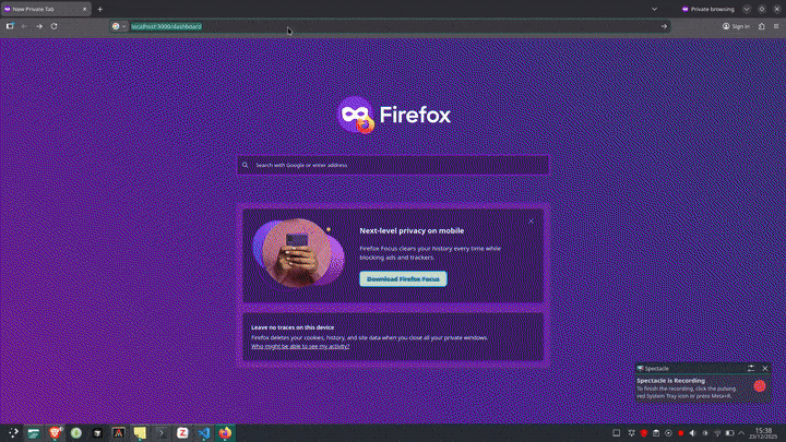 Trying to access the dashboard without a session
