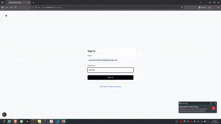 Displaying the authenticated user's session data