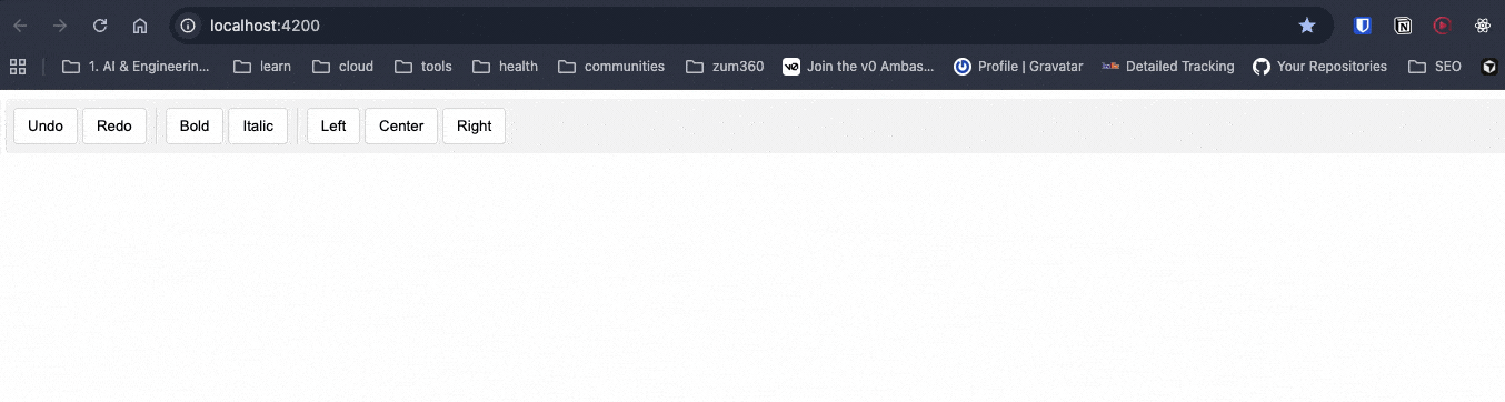 User navigates buttons with keyboard arrow keys