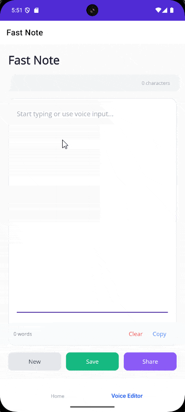 Showing a note-taking app interface being used through a keyboard