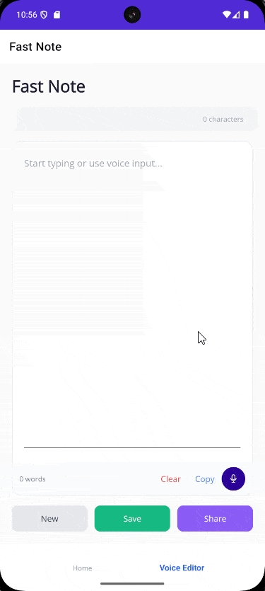 Showing the button that enables the speech-to-text functionality, with the microphone activating automatically