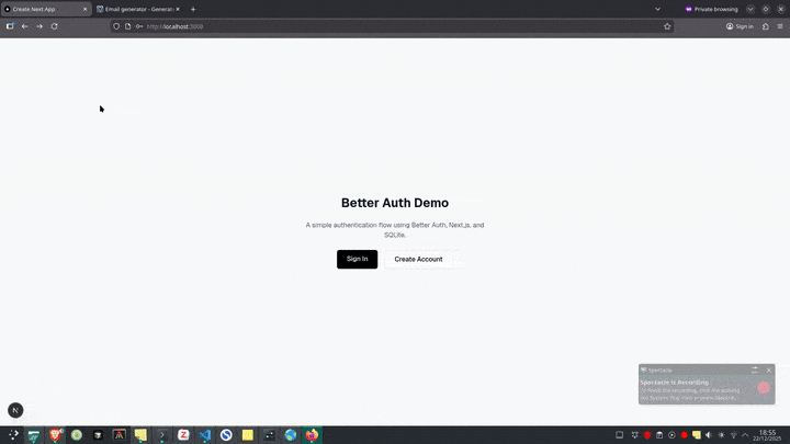 Testing the Sign Up and Redirect flow