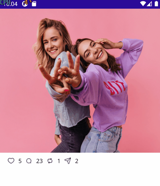 When user clicks the heart, it pops up in a fun animation