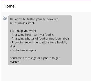 Displaying chat app welcome message