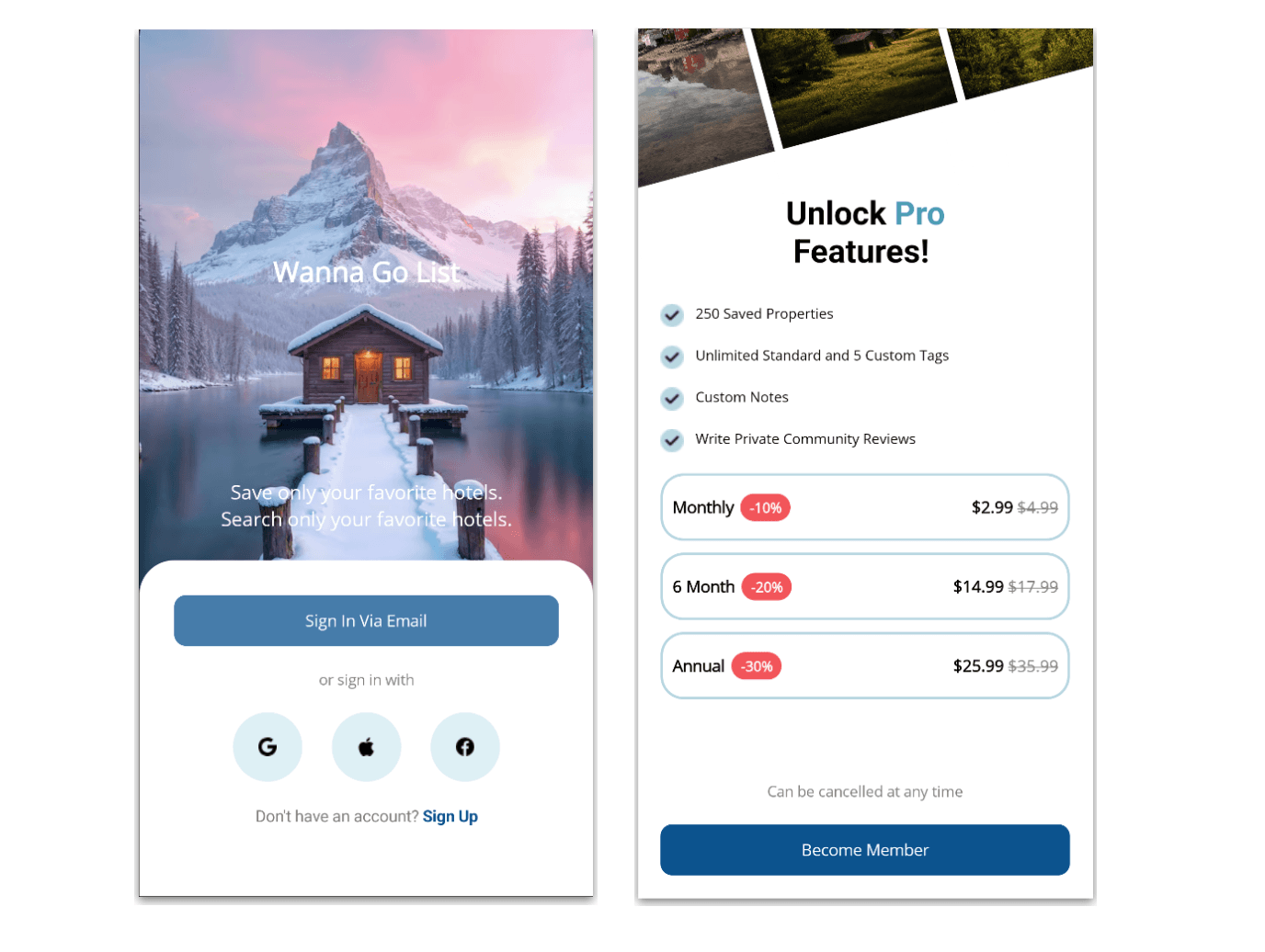.NET MAUI travel app final result