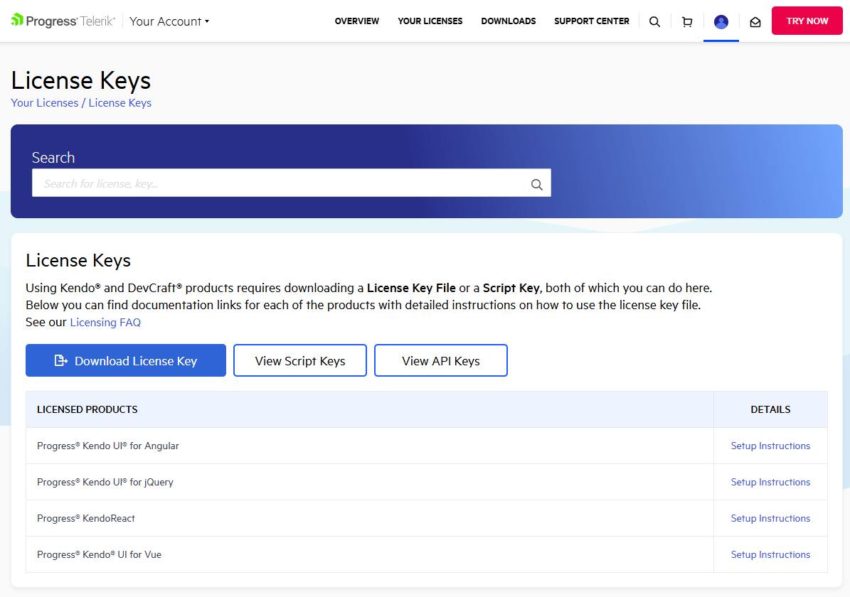 Kendo UI License Key