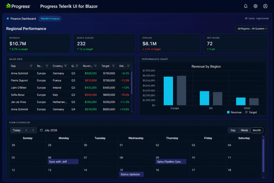 Blazor Dashboard app
