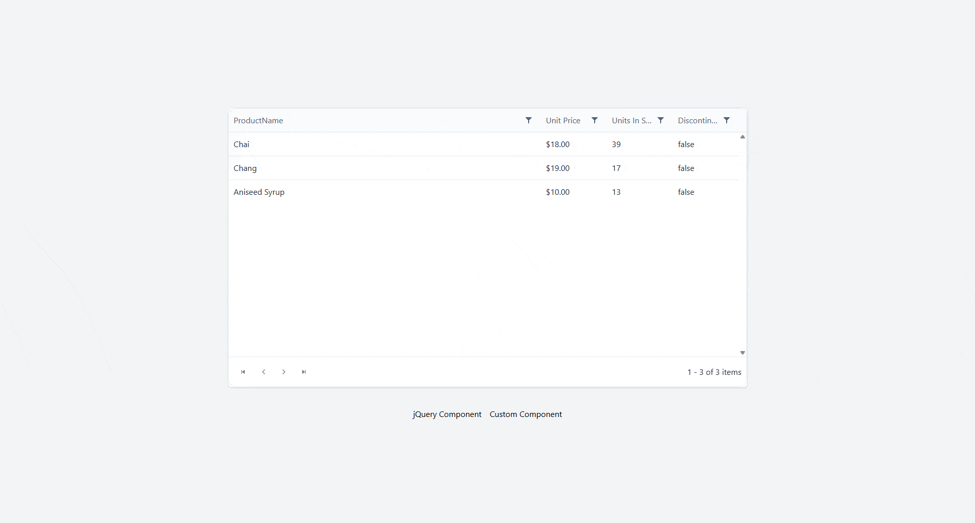 Kendo UI for jQuery with Svelte in a grid