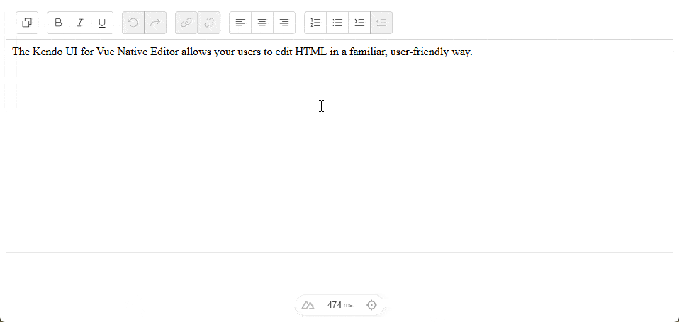 In a Vue editor, user clicks the copy button, which changes icon to a checkmark