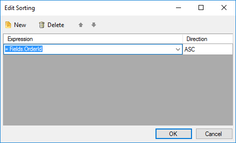 edit sorting window