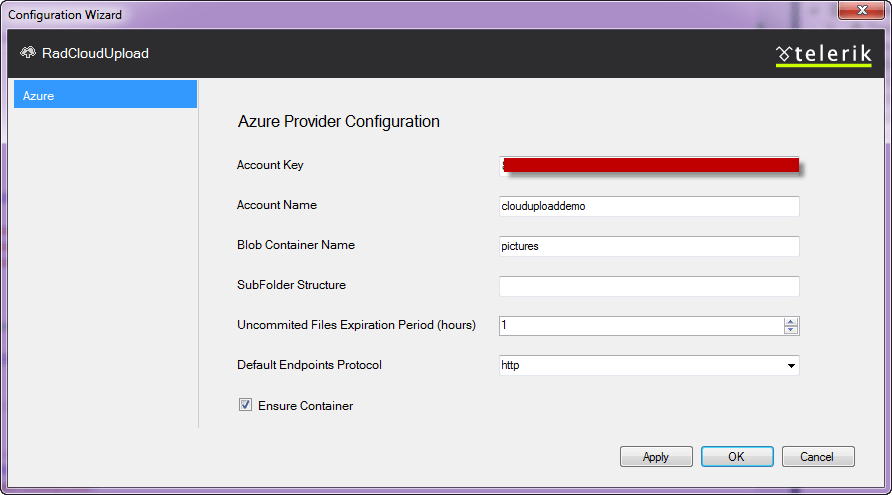 Azure Configuration Wizard
