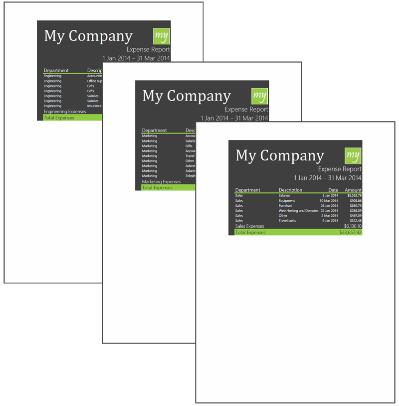 Exported PDF reports with RadSpreadProcessing